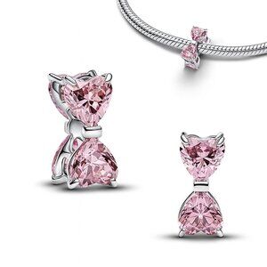Pink Bow Double Sided Charm